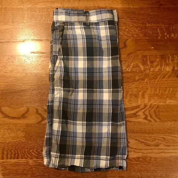 Blue/Gray Plaid Shorts - Picture 2 of 5